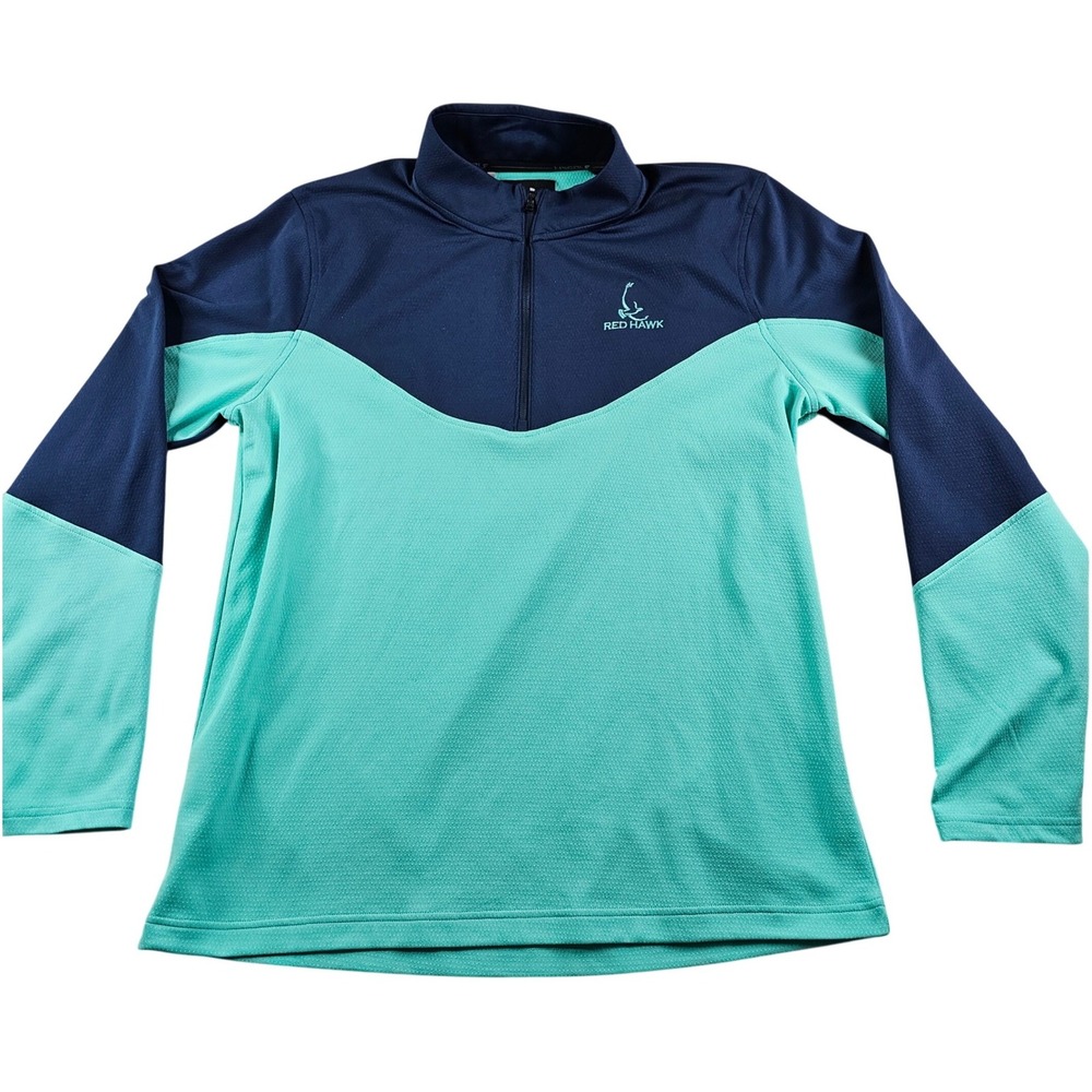 Under Armour Hawk Golf Tech Shirt Mens L Green 1/4 Zip Pullover Long Sleeve